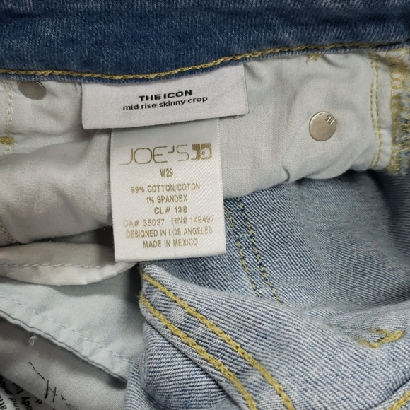 Joe's Jeans Jeans Joes Jeans The Icon Mid Rise Skinny Crop W29 New
